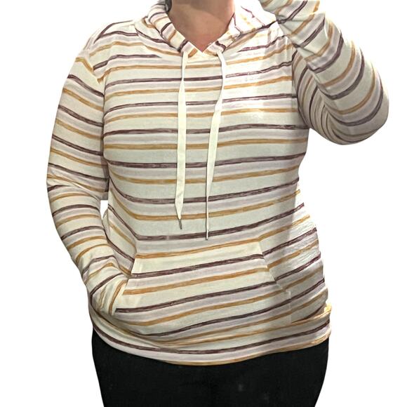 Market & Spruce (S) Striped Hooded Pullover Long Sleeve Sweatshirt - Stitch Fix - Picture 2 of 12